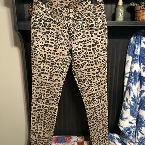 Almost Famous Tan Leopard Print Skinny Jeans
